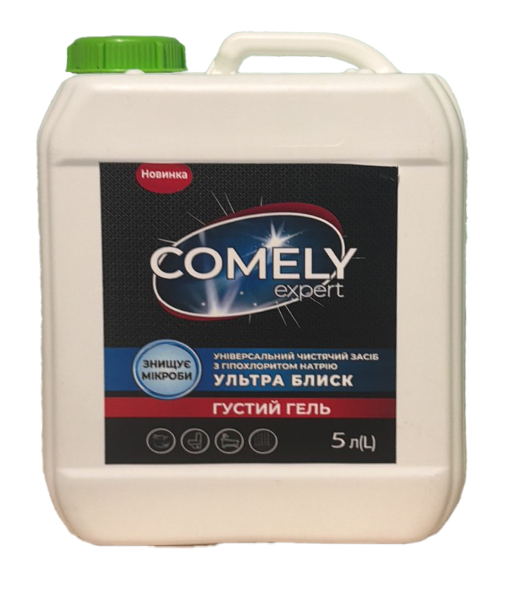 Засіб для чищення унітазів та сантехніки ультра блиск COMELY 5л